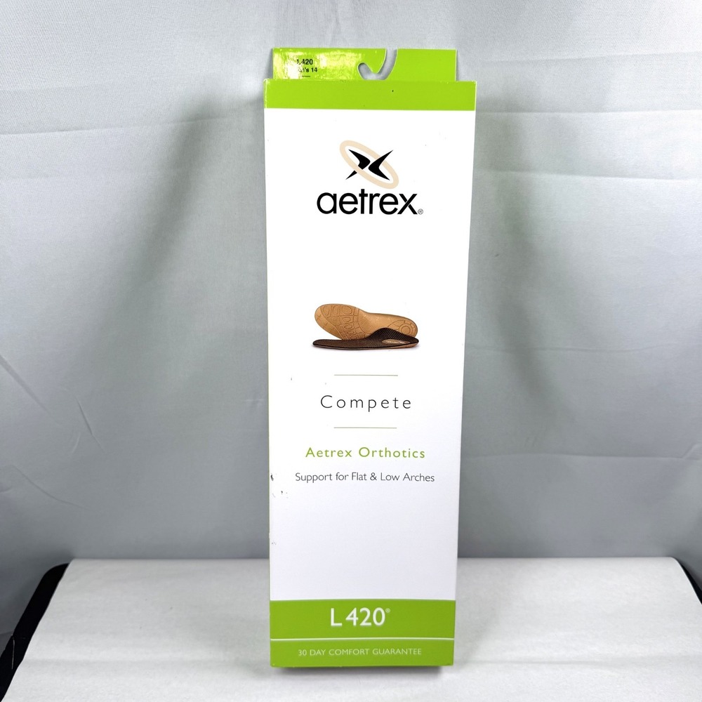 Aetrex Men's L420 Compete Athletic Arch Support Insoles Men's 14 M14 / New
